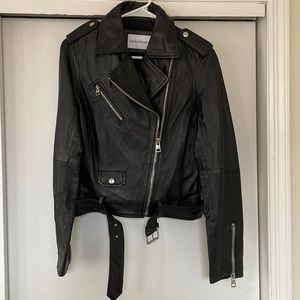 Calvin Klein REAL Leather motorcycle jacket. Never worn.